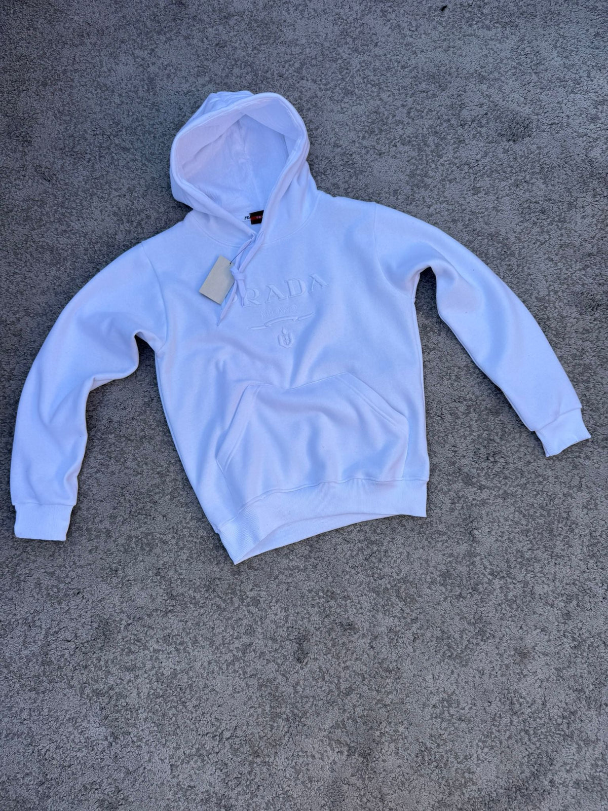 SUDADERA CON CAPUCHA PRADA M1 - BLANCO